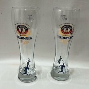 Erdinger Weissbrau Aus Bayern Glasses German Football World Cup Beer Set Of 2
